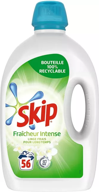 Lessive Liquide Sensitive SKIP : les 2 bidons de 2,52L à Prix Carrefour