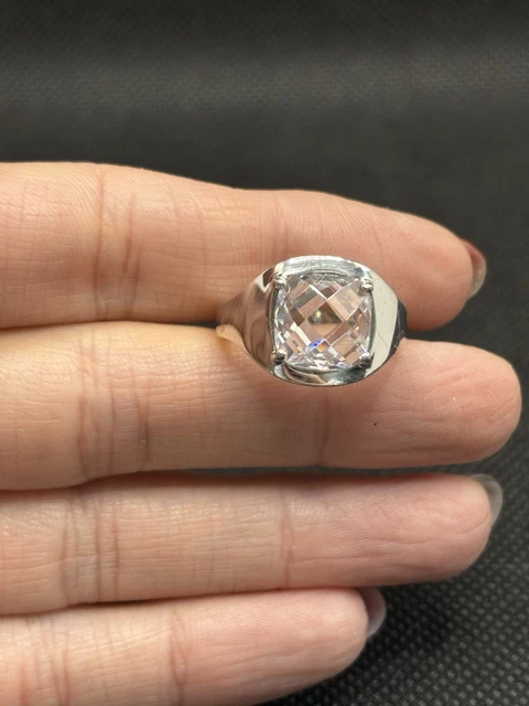 Ancienne Bague en Argent Massif Vermeil Chevaliere Tank