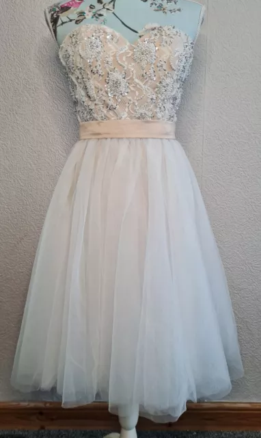 True Decadence Dress Size 10 Gold And Cream Prom Flower Girl Formal Wedding