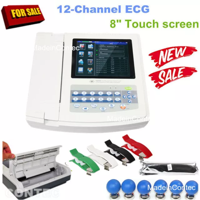 CONTEC US Digital 12-channel/lead Electrocardiograph ECG/EKG Machine+Printer