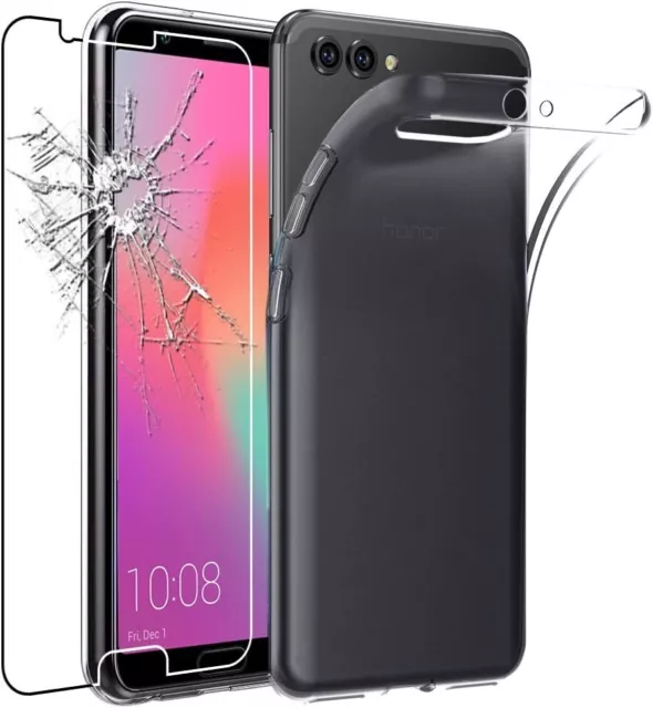 VERRE TREMPÉ + COQUE ANTICHOC TRANSPARENTE Pour HUAWEI HONOR VIEW 10 PROTECTION