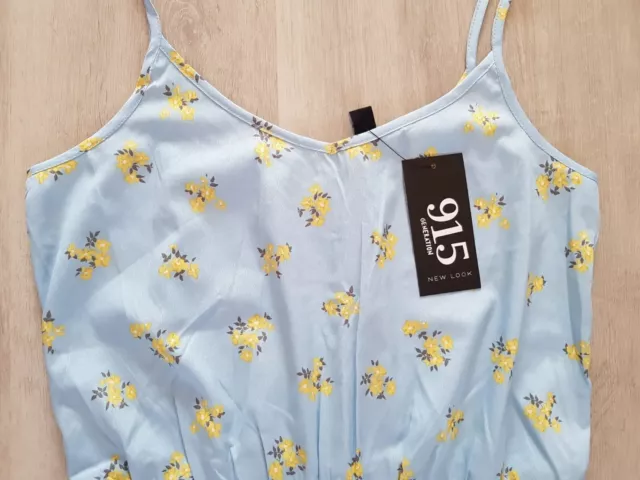 NEW LOOK age 13 blue FLORAL PLAYSUIT summer YELLOW FLOWERS frill leg GIRLS 2