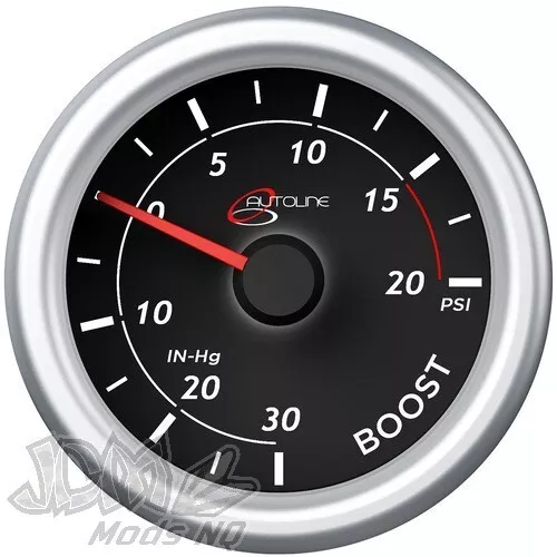 SAAS Boost Gauge 30inHg-20psi 52mm Black Autoline SG71210