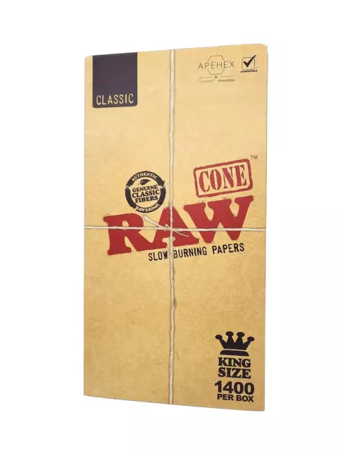 RAW CONE Classic KING Size Pre-Rolled Cones 1400 ct Bulk Box - FREE SHIPPING USA