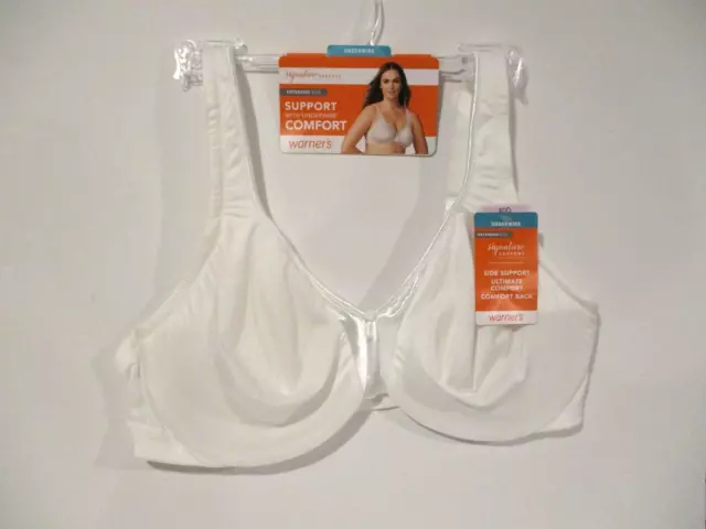 Warners bra signature support satin underwire size 40 D style 35002A white NEW