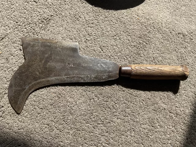 VINTAGE J HARRISON No.4 BILLHOOK BILL HOOK HATCHETT HEDGE CUTTING