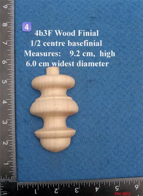 Single 1/2 profile base Clock / furniture base Finial Style 4bf