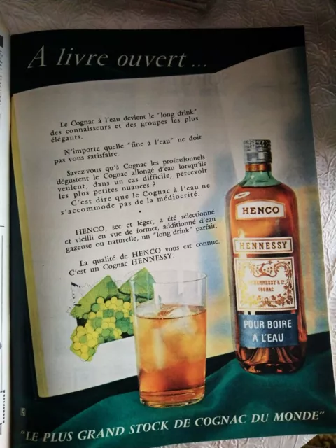 Publicité Vintage Advertising 1959 Couleurs - Cognac Hennessy