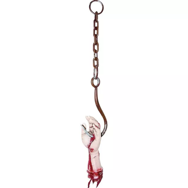 Iron Meat Hook & Severed Bloody Hand Decoration Halloween Prop Haunted House