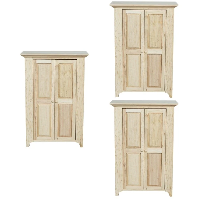3 piezas Muñeca Armario Juguete Miniatura 1:12 Dormitorio Muebles