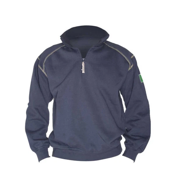Logica Felpa Zip Corta Blu Ambra 1 Tg.m Cuciture Contrasto Gomiti Rinforzati