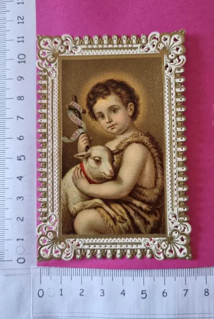 6097 - Santino Merlettato Holy Card Gesu' Bambino Originale