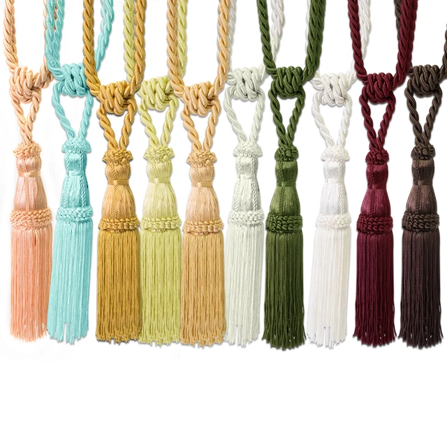 Decorative Rope Fringe Tassel Window Curtain Holdback Tie Back Pair 10 Colors
