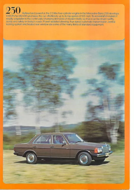 Auto Brochure - Mercedes-Benz - 230 - c1970's (A1455)