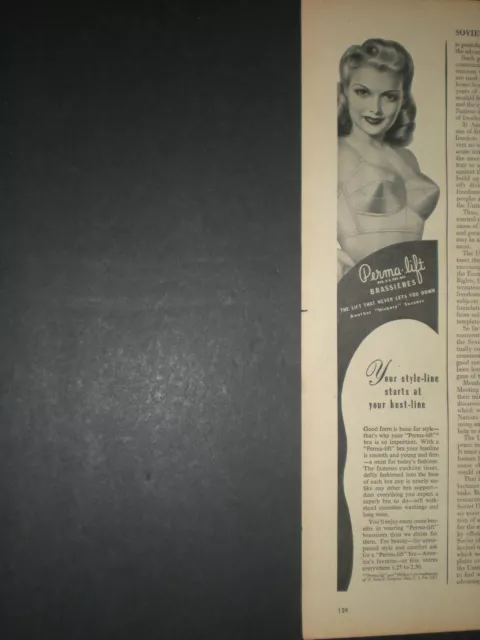 1946 LADY IN PERMA LIFT BRA Trade print ad