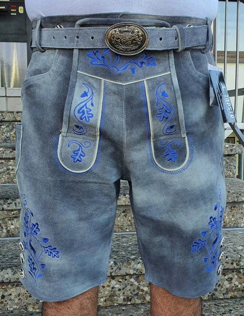 Trachten Lederhose bayrische Lederhose kurz Baverian Lederhose mit Gürtel :46-64