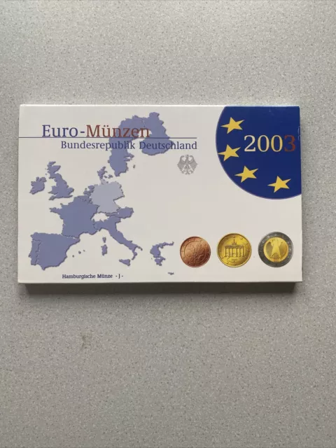 KMS 1 Cent - 2 Euro 2003 BRD -Polierte Platte- im Blister + Folder - Prägest. J