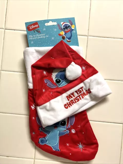 Disney Parks Stitch Knit Christmas Holiday Stocking