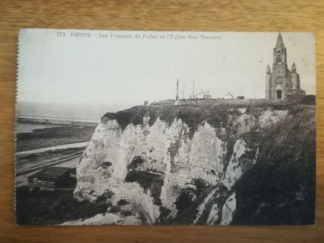 Carte Postale Ancienne – Dieppe : Les Falaises Du Pollet (76)