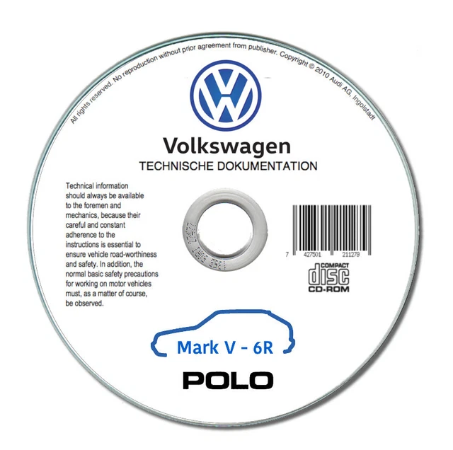 VOLKSWAGEN POLO (20102018) Manuel D'Atelier Réparation Sur CD EUR 16