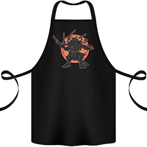 Samurai Cthulhu Kraken Cotton Apron 100% Organic