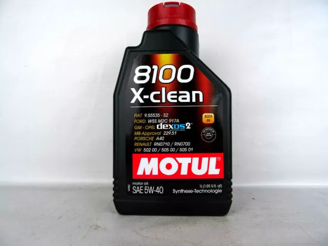 Motul 8100 X-clean 5W-40 Motoröl 5W40 Öl SAE Motorenöl Benzin 109227 1Liter