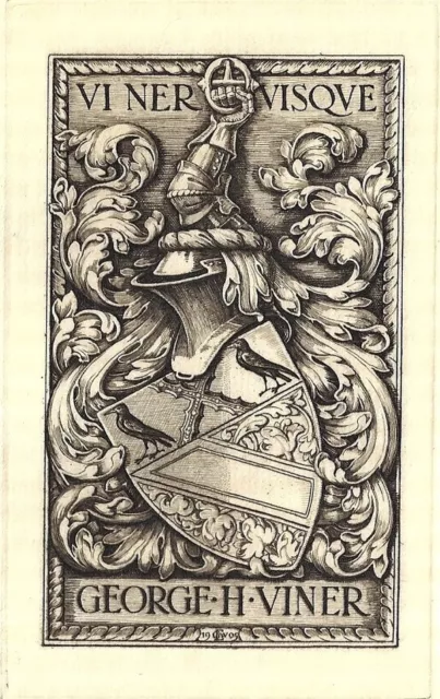 GEORGE WILLIAM EVE: heraldisches Exlibris für George H. Viner, 1905