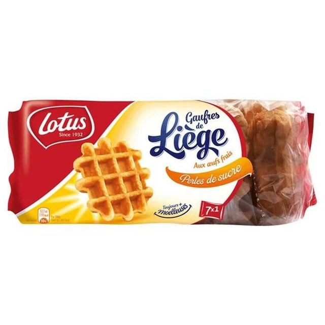 LOT DE 4 - LOTUS - Gaufres de liège aux perles de sucre - 315 g
