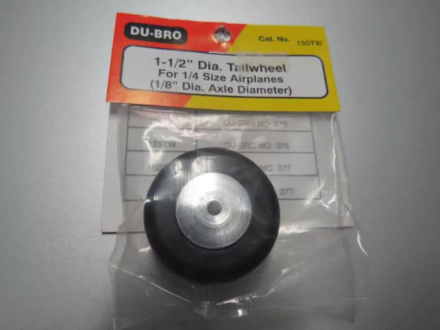 Du-Bro 1-1/2" Dia. Tailwheel For 1/4  Size Airplanes (1/8" Dia  Axle Diameter)