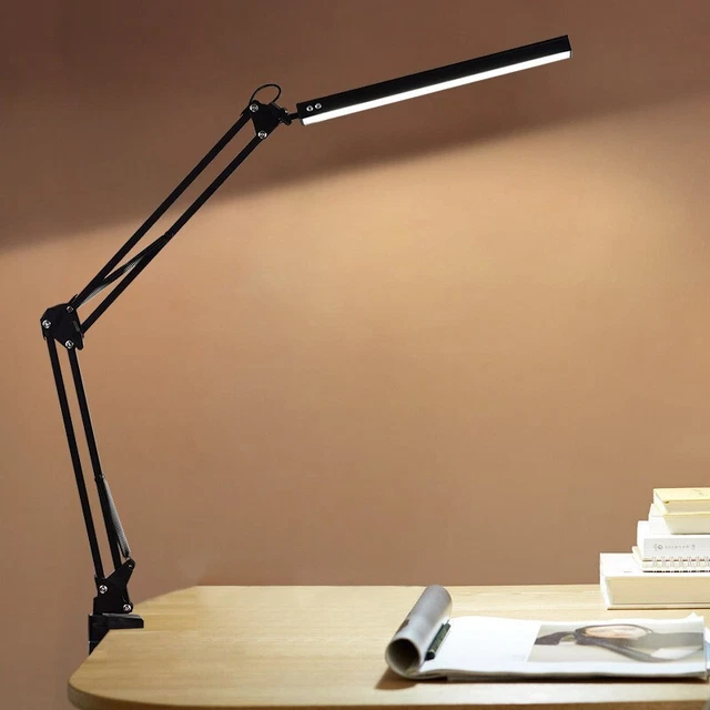 Lampe de bureau LED articulée en bois naturel 35x11x15
