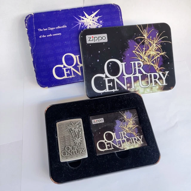 Vintage ZIPPO "Our Century" limited edition lighter, tin boxed set - 1999 RARE!