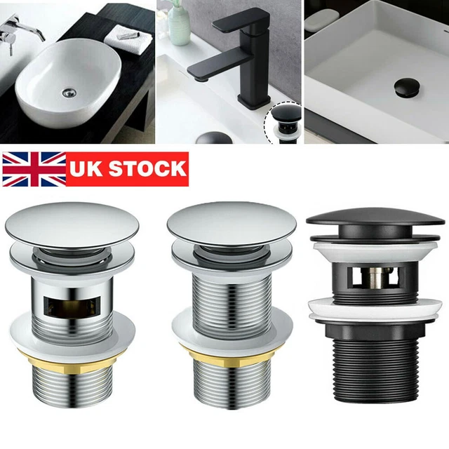 BATHROOM CLICKCLACK BASIN Waste Dome Slotted UnSlotted Sink Pop Up