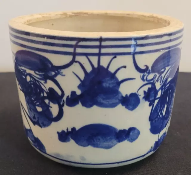 Faïence Delft XVIIIème chinese style blue and white Mark H 18ème pot vase dutch
