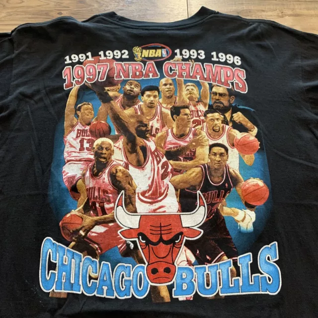 Michael Jordan Chicago Bulls Vintage Shirt - 96’ Championship XL Rap Shirt!