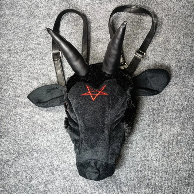 Kreepsville 666 Baphomet Plush Goat Head Backpack Purse Goth Horror