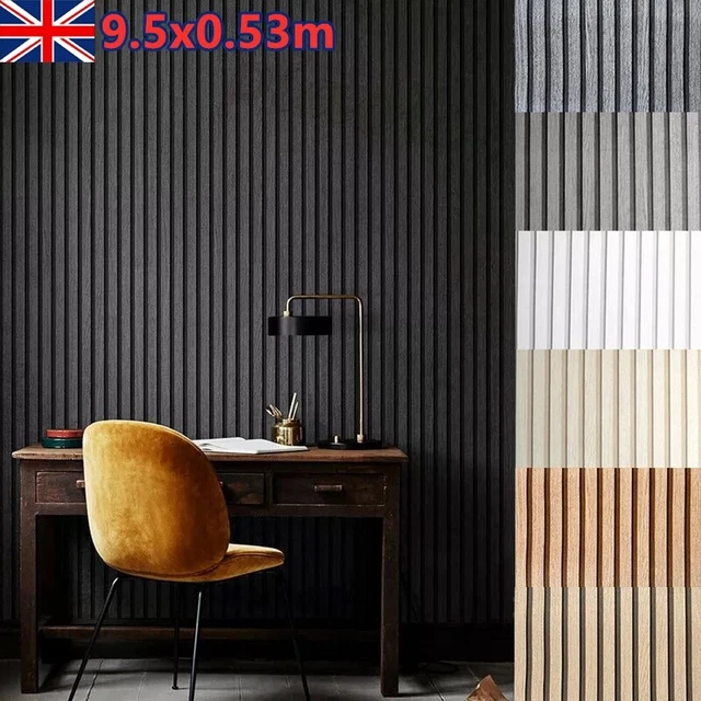 Tarwanear Wood Effect Wallpaper Wood Slat Wallpaper 4 Rolls(20.12