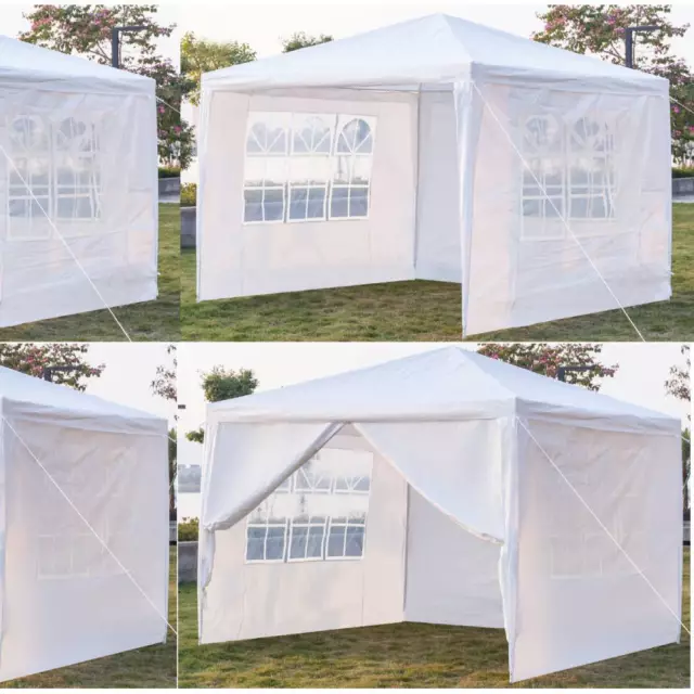 3x3M Heavy Duty Gazebo Marquee Canopy Waterproof Garden Patio Party Tent w/Sides