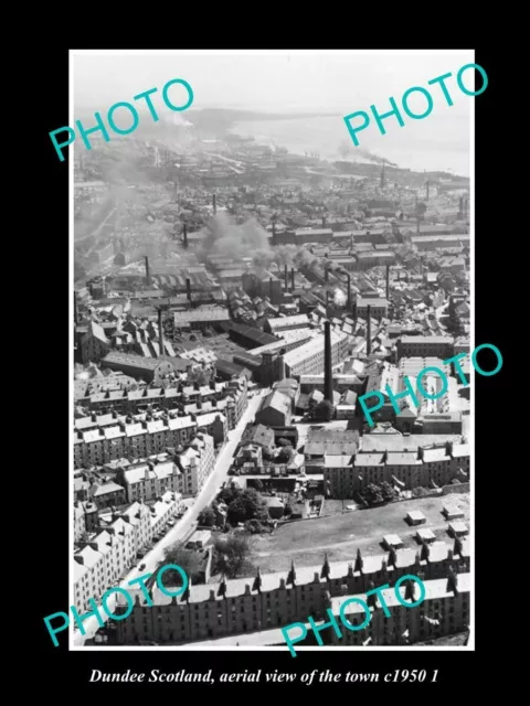 OLD POSTCARD SIZE PHOTO DUMFRIES SCOTLAND AERIAL VIEW OF THE TOWN c1950 2