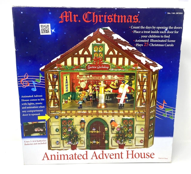 2012 MR. CHRISTMAS Animated Advent Calendar Tested Working Plays 25