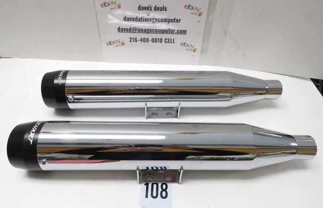Rinehart  3.5" Chrome Slip On Mufflers  18-23 Harley Softail Breakout + MORE