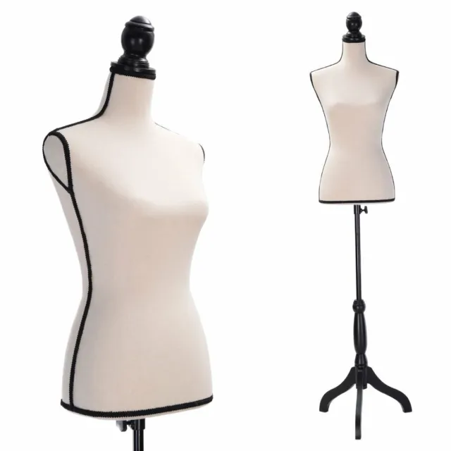 Female Model Dress Form Mannequin Torso Manikin w/Height Adjustable Tripod Stand