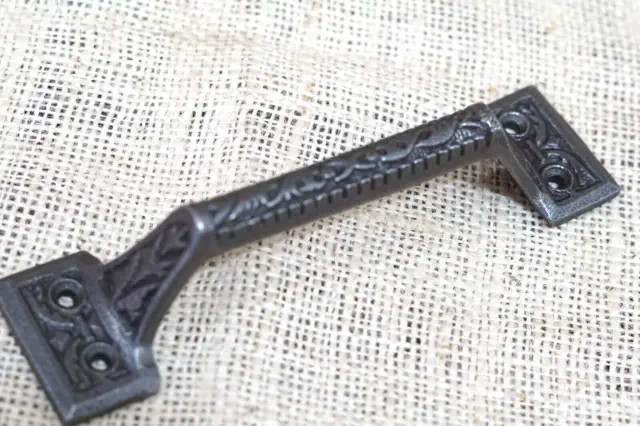 8 Cast Iron Handles Gate Pull Shed Door Handle Drawer Pulls 6 1/4" Vintage Style 6