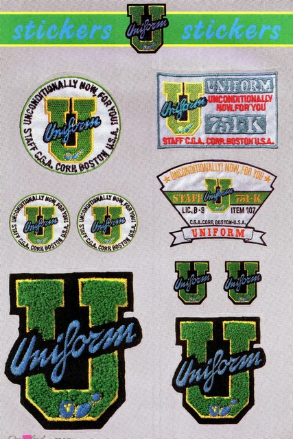 UNIFORM JEANS N 9 Adesivi STICKERS sagomati 15 x 22 Vintage ANNI 80 PANINARO EUR 19 90 PicClick IT