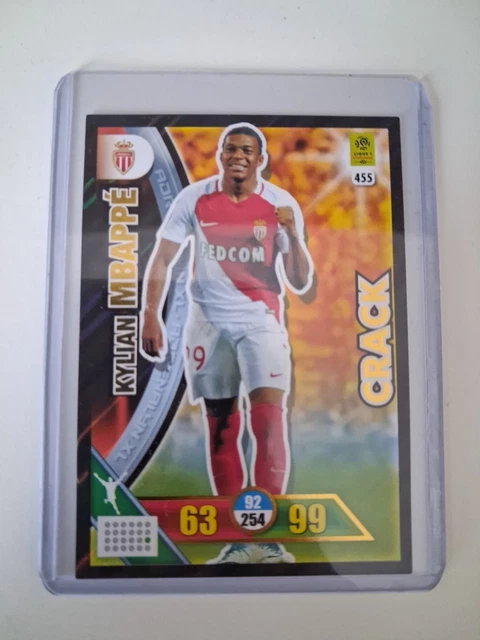 Carte Panini Adrenalyn XL Ligue 1 2017 - Kylian Mbappé Rookie #455, Notée Majesty Grading 8 !