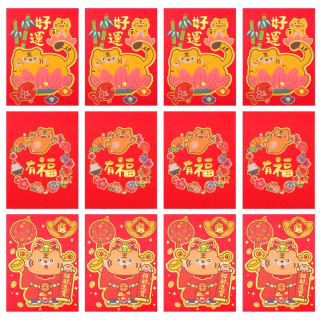 18 Pcs Red Envelope Paper Happy New Year Chinese Ampao Money Bag