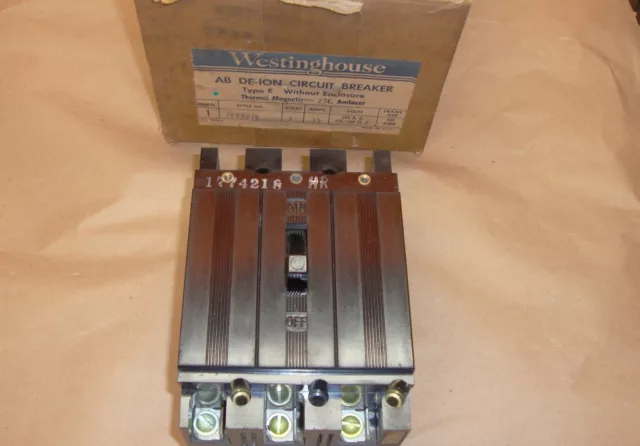NEW Westinghouse Type E circuit Breaker 15 Amp 3 Pole 240 Volt AC 125/250 V DC