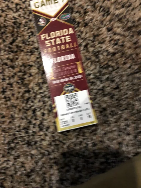 2018 Florida State Vs Florida Gators College Football Ticket Stub 11/24