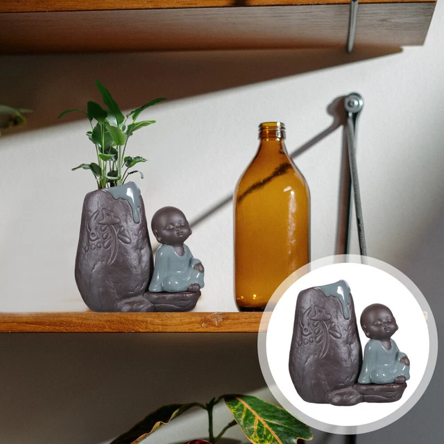 Vase Céramique Ombre Jaune Motif Nid D'abeille - Décoration Maison