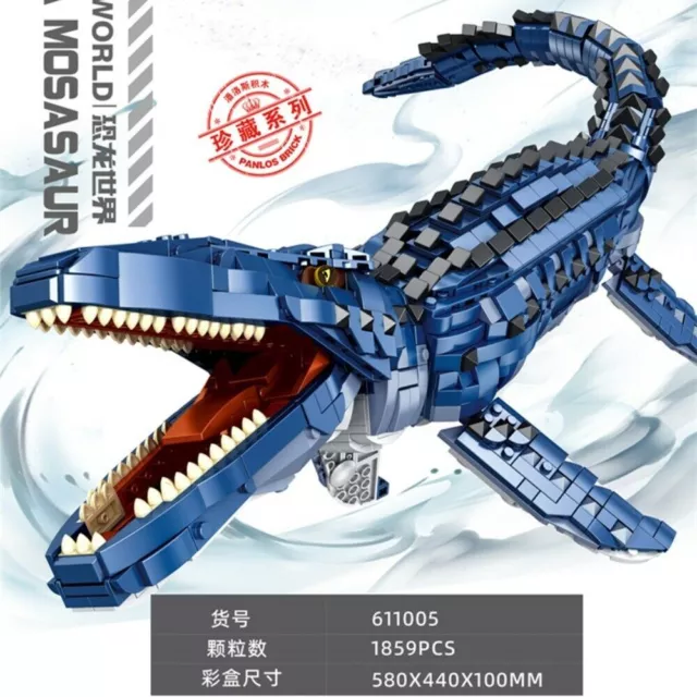 Building Blocks Set MOC Dinosaur World Deep Sea Mosasaurus Bricks Toy Kids Model