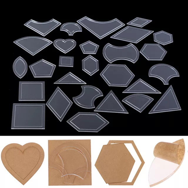 Set von 54pcs Acryl Lineal Quilt Patchwork Vorlage Quilten Nähhandwerk